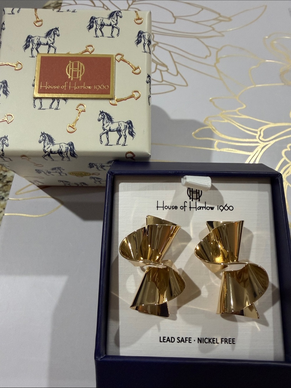 House of Harlow 1960 Bottega Veneta Anemone DUPE ASOS DUPE Gold Tone Earrings